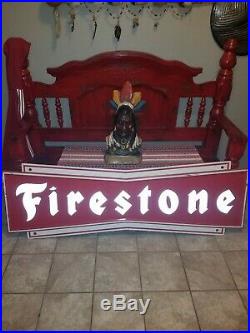 Vintage c. 1960 Firestone Tires Gas Station Metal Sign