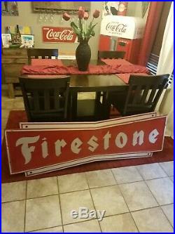 Vintage c. 1960 Firestone Tires Gas Station Metal Sign
