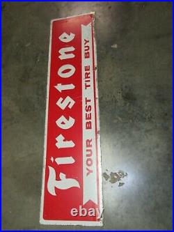Vintage double sided Firestone your best buy double sided 12x48 Firestone Sign