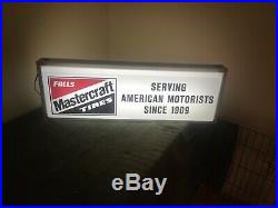 Vintage falls mastercraft tire lighted double sided sign