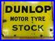 Vintage-metal-Dunlop-Tyre-double-sided-sign-24X18X-2-5-flange-tire-original-01-ckpw