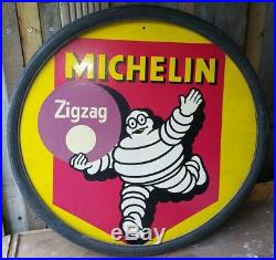 Vintage michelin zigzag tyre sign not enamel sign