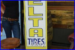 Vintage original Gas Station Delta Tires sign Service Garage Advertising