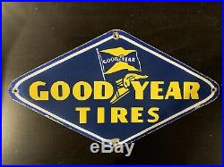 Vintage original Goodyear tires porcelain sign