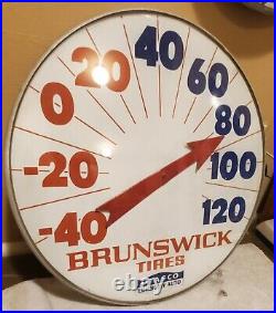Vintage original advertising thermometer. OTASCO BRUNSWICK TIRES ECONOMY AUTO