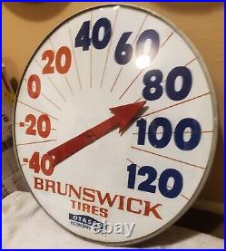 Vintage original advertising thermometer. OTASCO BRUNSWICK TIRES ECONOMY AUTO