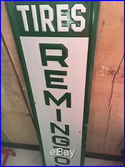 Vintage original metal remington tire sign