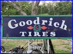 Vintage porcelain Goodrich tire sign horizontal 48 in good condition