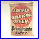 Vtg-1920s-1930s-Pennsylvania-Tire-Canvas-Banner-Display-Sign-47-X-30-Automobilia-01-txl