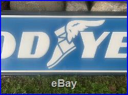 Vtg 60s 70s Goodyear Tires Advertising Sign Large 8' Gas & Oil Station EX+ Rare