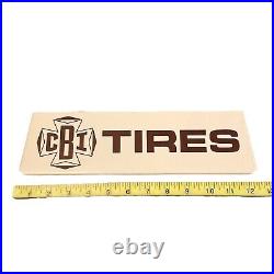 Vtg CBI Tire Stand Display Wire Rack Double Sided Sign Gas Oil Advertising Shop