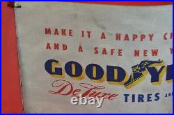 Vtg Goodyear DeLuxe Tires Tubes Sign Xmas Countertop Display 1920-1940 Dealer