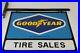Vtg-Goodyear-Tire-Sales-Independent-Dealer-Double-Sided-Metal-Sign-with-Bracket-VG-01-rym