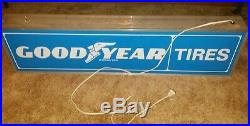 Vtg Goodyear Tires Double Sided Dealership Sign Lighted 1970's Original