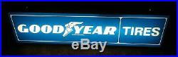 Vtg Goodyear Tires Double Sided Dealership Sign Lighted 1970's Original