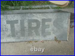 Vtg Kelly Springfield Tires Gas Station Painted Tin Metal Sign Advertising