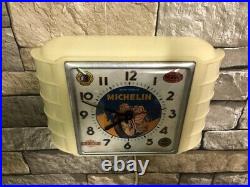 Vtg Michelin Motorcycle Tire-gas Station Oil Advertising Display Wall Clock Sign