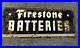 Vtg-Original-Firestone-Batteries-Display-Advertising-Metal-2-Sided-Sign-Black-01-tx