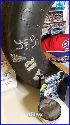 Vtg Rare Nascar Petty 43 Race Signed Piston Oil Filter Tire Poster Card Kit Hat