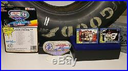 Vtg Rare Nascar Petty 43 Race Signed Piston Oil Filter Tire Poster Card Kit Hat