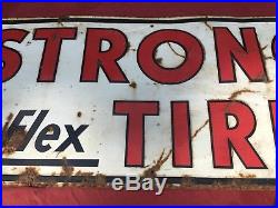 Vtg armstrong tires rhino flex sign metal Gas Station Oil Rare Large Display