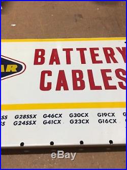 WOW NOS VinTaGe GOODYEAR BATTERY CABLE Sign Gas OiL Advertising OLD Tire Station