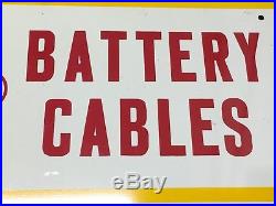WOW NOS VinTaGe GOODYEAR BATTERY CABLE Sign Gas OiL Advertising OLD Tire Station