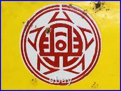 Y5201 SIGNBOARD Enamel sign Kokoku Tire yellow Japan antique decor interior