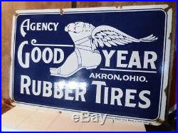 'goodyear'' Large Vintage Gas-oil, Tire 24''x16'' Porcelain Vintage Old Sign